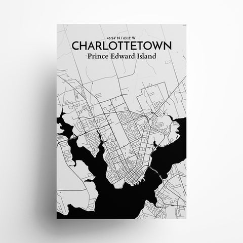 Charlottetown PEI Map Poster – Detailed Art Print of Charlottetown, Prince Edward Island for Home Decor, Office Decor, Travel Art, and Unique Gifts