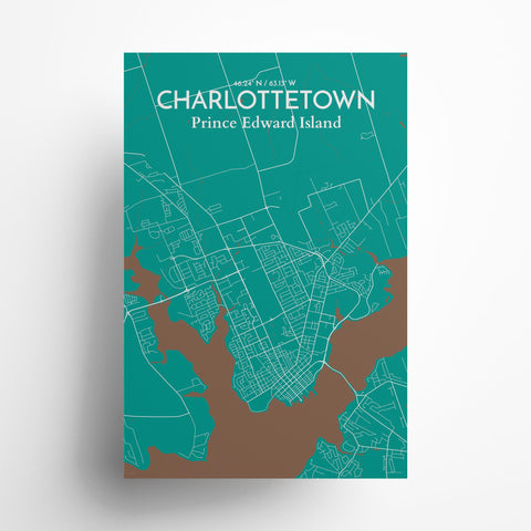 Charlottetown PEI Map Poster – Detailed Art Print of Charlottetown, Prince Edward Island for Home Decor, Office Decor, Travel Art, and Unique Gifts