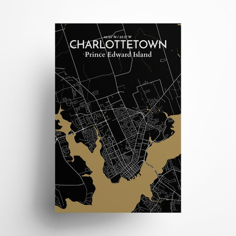 Charlottetown PEI Map Poster – Detailed Art Print of Charlottetown, Prince Edward Island for Home Decor, Office Decor, Travel Art, and Unique Gifts