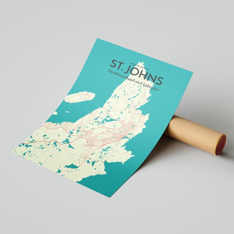 St. Johns City Map Poster – Detailed Art Print of St. Johns, Newfoundland for Home Decor, Office Decor, Travel Art, and Unique Gifts