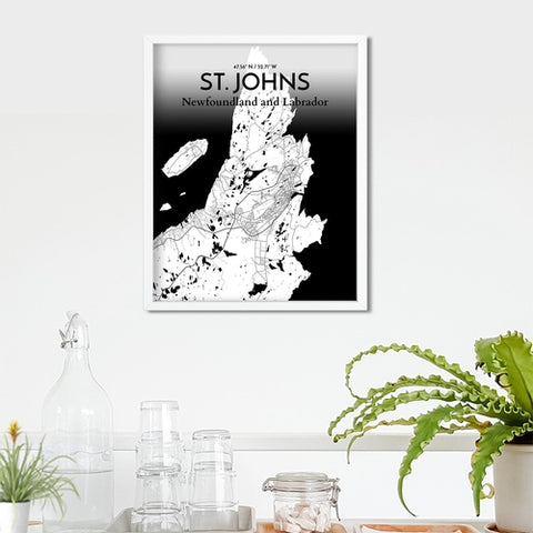 St. Johns City Map Poster – Detailed Art Print of St. Johns, Newfoundland for Home Decor, Office Decor, Travel Art, and Unique Gifts