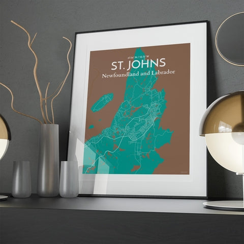 St. Johns City Map Poster – Detailed Art Print of St. Johns, Newfoundland for Home Decor, Office Decor, Travel Art, and Unique Gifts