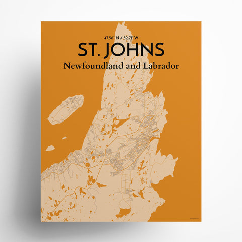 St. Johns City Map Poster – Detailed Art Print of St. Johns, Newfoundland for Home Decor, Office Decor, Travel Art, and Unique Gifts