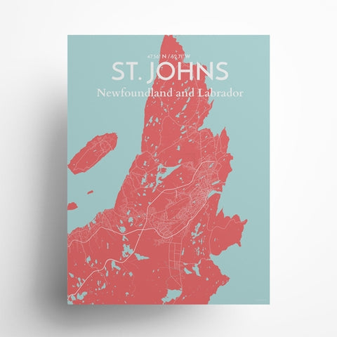 St. Johns City Map Poster – Detailed Art Print of St. Johns, Newfoundland for Home Decor, Office Decor, Travel Art, and Unique Gifts