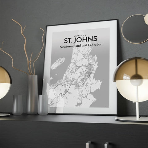 St. Johns City Map Poster – Detailed Art Print of St. Johns, Newfoundland for Home Decor, Office Decor, Travel Art, and Unique Gifts