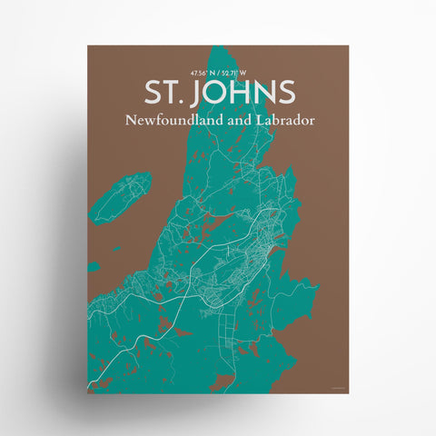 St. Johns City Map Poster – Detailed Art Print of St. Johns, Newfoundland for Home Decor, Office Decor, Travel Art, and Unique Gifts