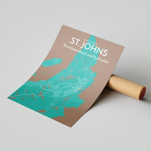 St. Johns City Map Poster – Detailed Art Print of St. Johns, Newfoundland for Home Decor, Office Decor, Travel Art, and Unique Gifts