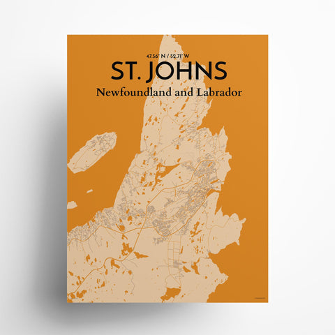 St. Johns City Map Poster – Detailed Art Print of St. Johns, Newfoundland for Home Decor, Office Decor, Travel Art, and Unique Gifts