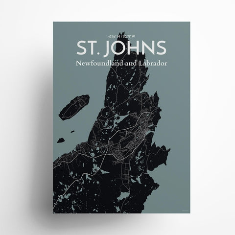 St. Johns City Map Poster – Detailed Art Print of St. Johns, Newfoundland for Home Decor, Office Decor, Travel Art, and Unique Gifts