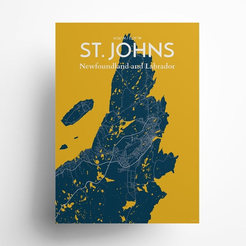 St. Johns City Map Poster – Detailed Art Print of St. Johns, Newfoundland for Home Decor, Office Decor, Travel Art, and Unique Gifts