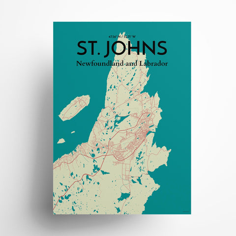 St. Johns City Map Poster – Detailed Art Print of St. Johns, Newfoundland for Home Decor, Office Decor, Travel Art, and Unique Gifts