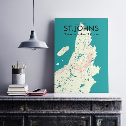 St. Johns City Map Poster – Detailed Art Print of St. Johns, Newfoundland for Home Decor, Office Decor, Travel Art, and Unique Gifts