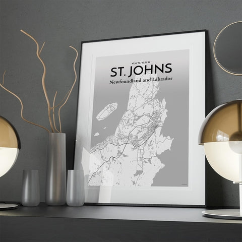 St. Johns City Map Poster – Detailed Art Print of St. Johns, Newfoundland for Home Decor, Office Decor, Travel Art, and Unique Gifts