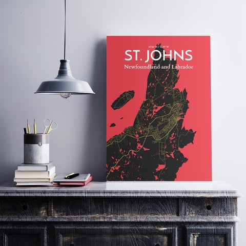 St. Johns City Map Poster – Detailed Art Print of St. Johns, Newfoundland for Home Decor, Office Decor, Travel Art, and Unique Gifts