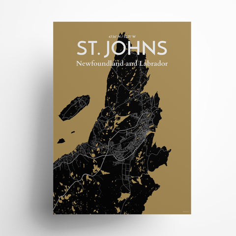 St. Johns City Map Poster – Detailed Art Print of St. Johns, Newfoundland for Home Decor, Office Decor, Travel Art, and Unique Gifts