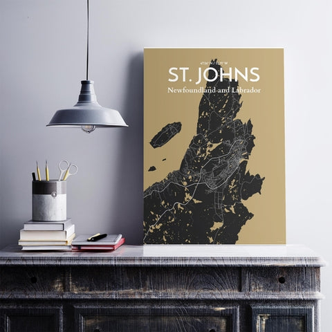 St. Johns City Map Poster – Detailed Art Print of St. Johns, Newfoundland for Home Decor, Office Decor, Travel Art, and Unique Gifts