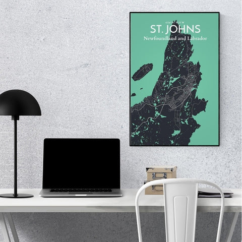 St. Johns City Map Poster – Detailed Art Print of St. Johns, Newfoundland for Home Decor, Office Decor, Travel Art, and Unique Gifts