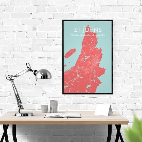 St. Johns City Map Poster – Detailed Art Print of St. Johns, Newfoundland for Home Decor, Office Decor, Travel Art, and Unique Gifts