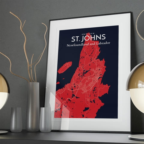 St. Johns City Map Poster – Detailed Art Print of St. Johns, Newfoundland for Home Decor, Office Decor, Travel Art, and Unique Gifts