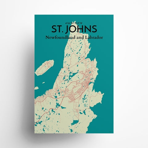 St. Johns City Map Poster – Detailed Art Print of St. Johns, Newfoundland for Home Decor, Office Decor, Travel Art, and Unique Gifts