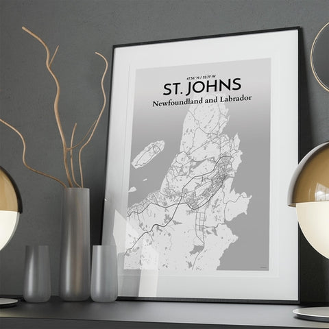 St. Johns City Map Poster – Detailed Art Print of St. Johns, Newfoundland for Home Decor, Office Decor, Travel Art, and Unique Gifts