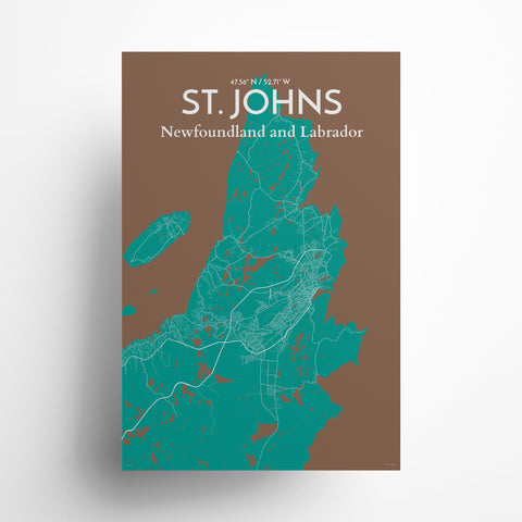 St. Johns City Map Poster – Detailed Art Print of St. Johns, Newfoundland for Home Decor, Office Decor, Travel Art, and Unique Gifts