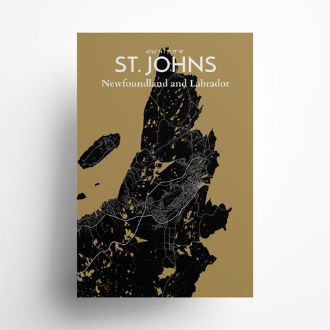 St. Johns City Map Poster – Detailed Art Print of St. Johns, Newfoundland for Home Decor, Office Decor, Travel Art, and Unique Gifts