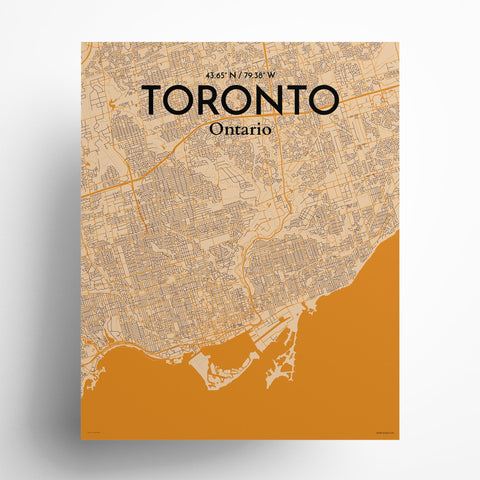 Toronto City Map Poster – Detailed Art Print of Toronto, Ontario for Home Decor, Office Decor, Travel Art, and Unique Gifts