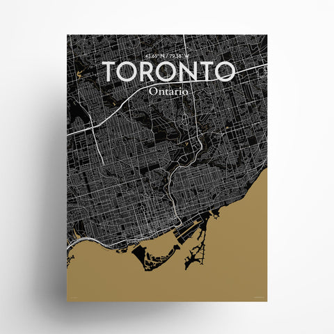 Toronto City Map Poster – Detailed Art Print of Toronto, Ontario for Home Decor, Office Decor, Travel Art, and Unique Gifts