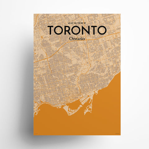 Toronto City Map Poster – Detailed Art Print of Toronto, Ontario for Home Decor, Office Decor, Travel Art, and Unique Gifts