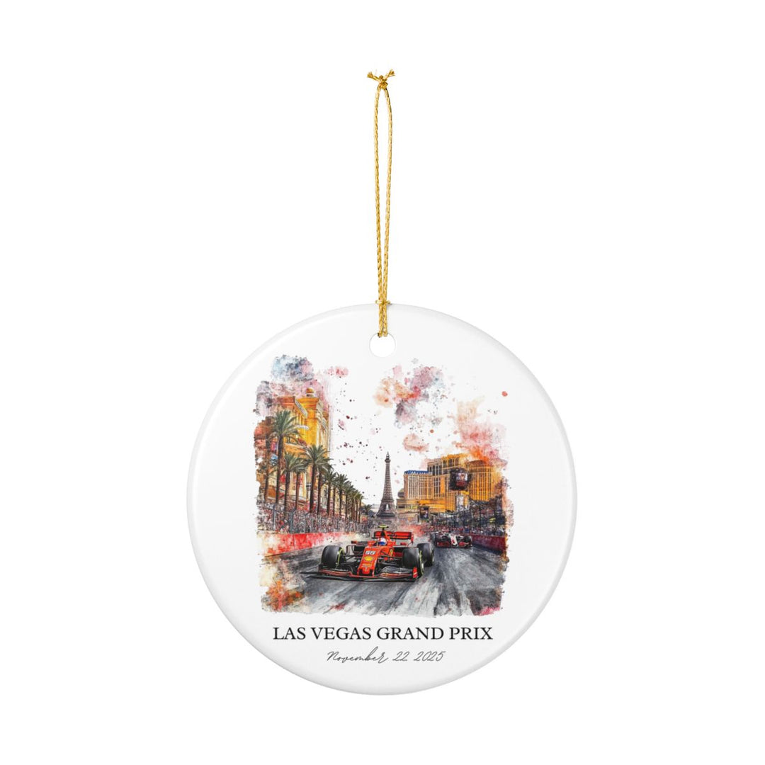 Vegas F1 Ornament: Unique F1 Las Vegas Souvenir, Vegas Strip F1 Xmas Decor, and Formula 1 Enthusiast Christmas Gift