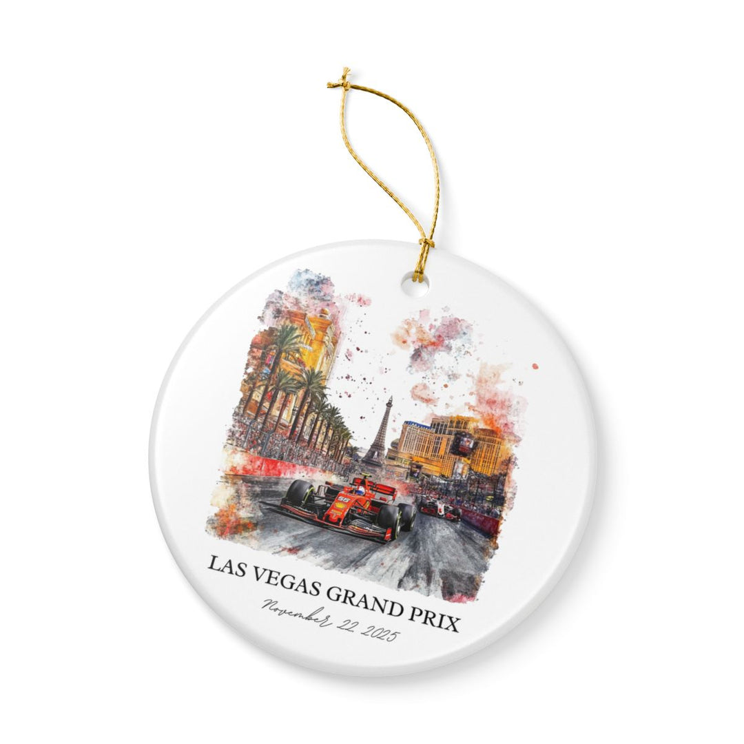 Vegas F1 Ornament: Unique F1 Las Vegas Souvenir, Vegas Strip F1 Xmas Decor, and Formula 1 Enthusiast Christmas Gift
