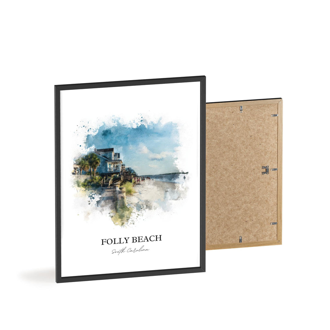 Folly Beach, SC – Watercolor Art Print