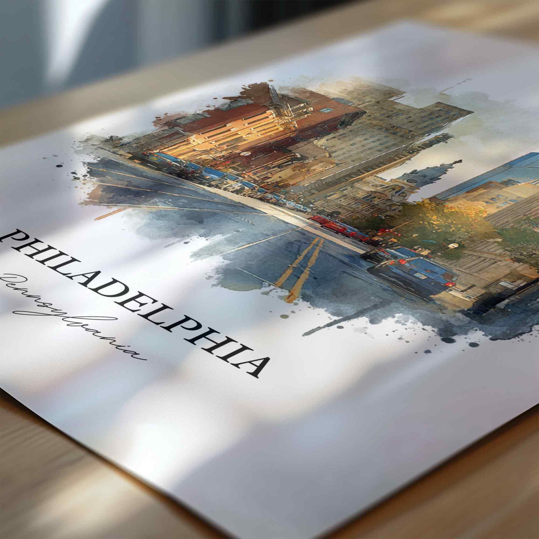 Philadelphia, Pennsylvania – Watercolor Art Print