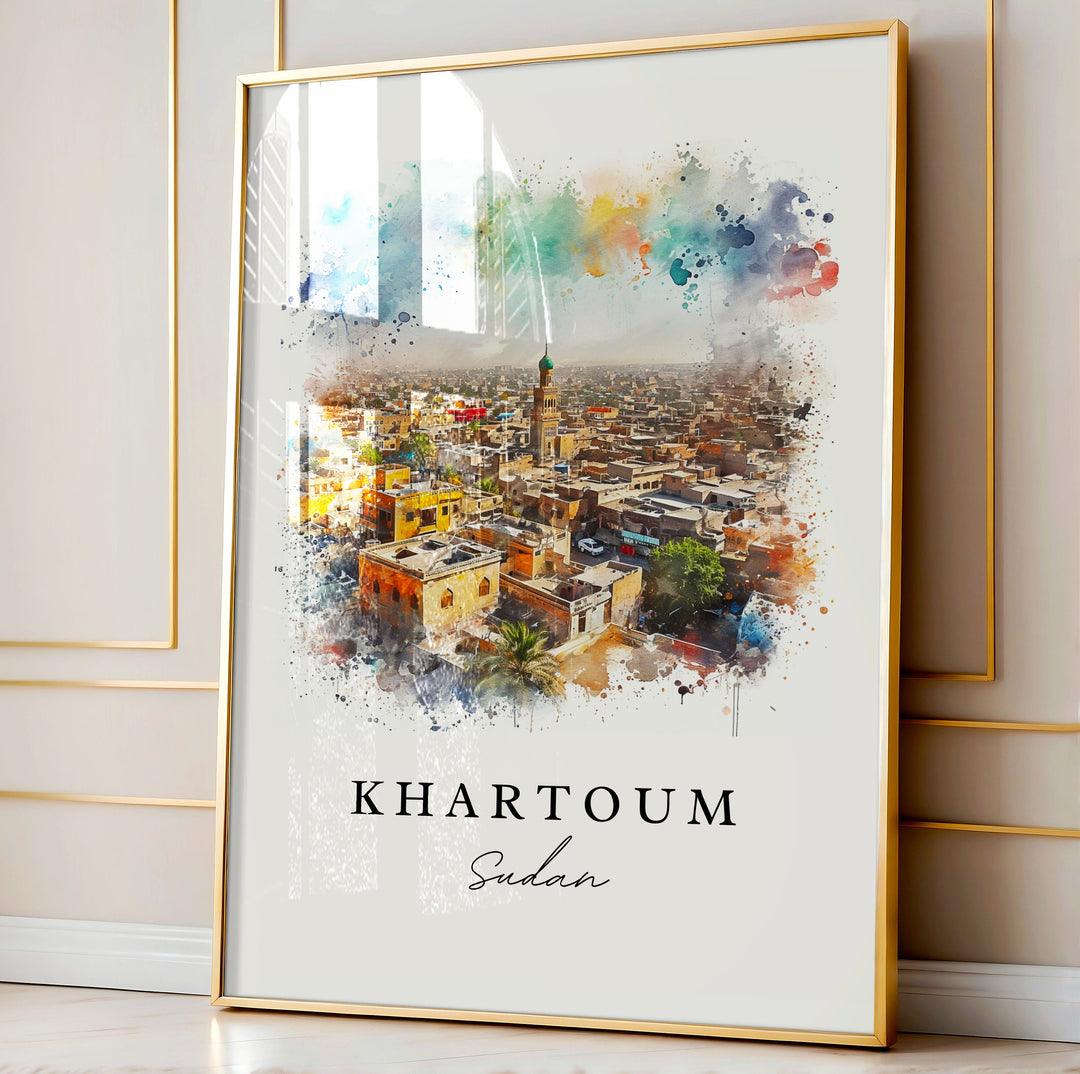 Khartoum wall art - Sudan, Khartoum print, Khartoum Sudan Wedding gift, Birthday present, Custom Text, Perfect Gift