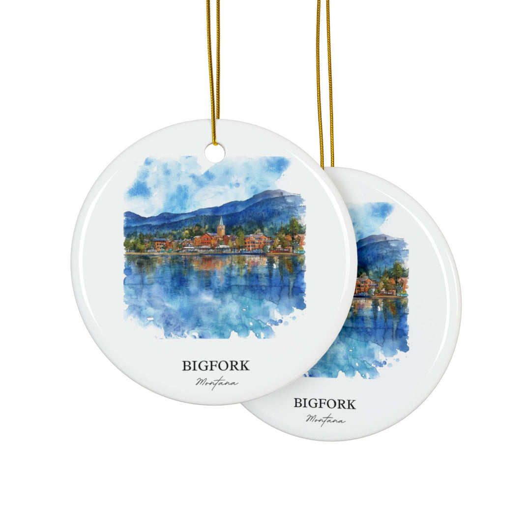 Bigfork Montana Ornament: Unique Bigfork MT Souvenir, Montana Xmas Decor, and Authentic Bigfork MT Gift