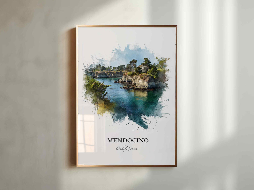 Mendocino, California – Watercolor Art Print