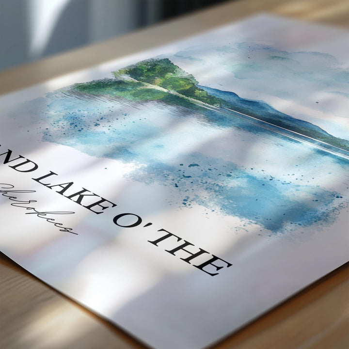 Grand Lake O' The Cherokees Art, Ozarks Print, Oklahoma Watercolor Art, Oklahoma Gift, Travel Print, Travel Poster, Housewarming Gift