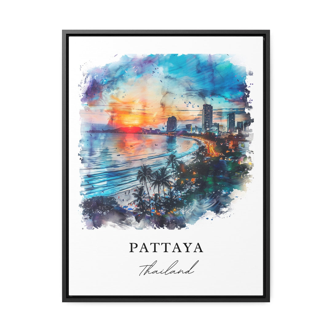 Pattaya Wall Art, Pattaya Thailand Print, Pattaya Watercolor, Pattaya City Gift,