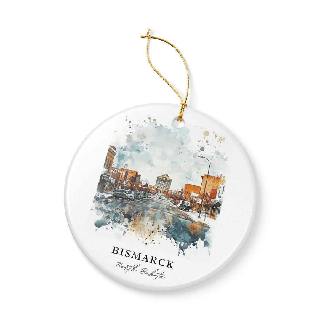 Bismarck ND Ornament: Unique Bismarck Souvenir, Bismarck Xmas Decor, and Authentic Bismarck North Dakota Gift