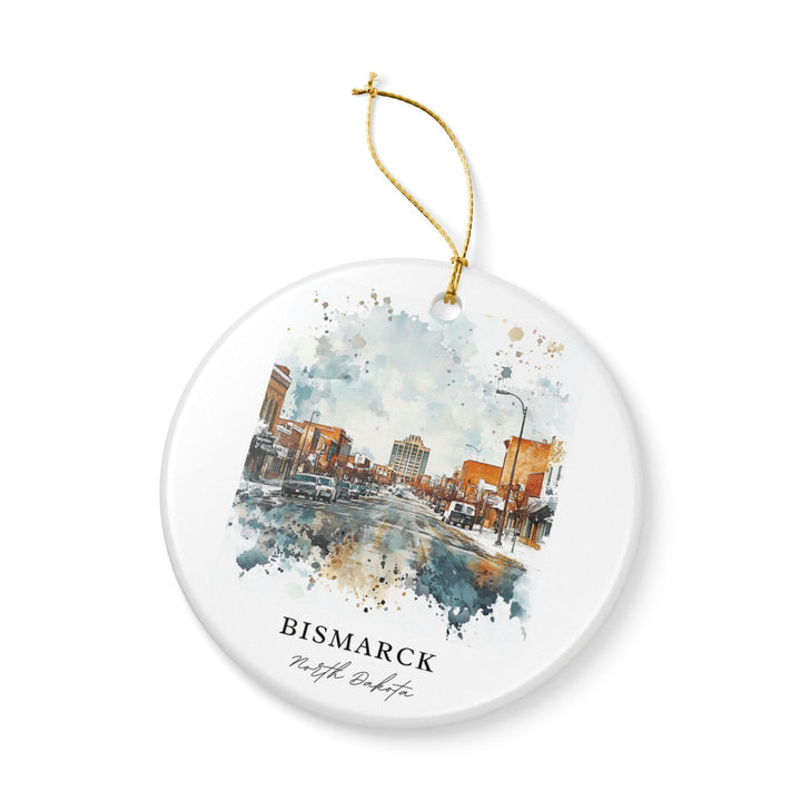 Bismarck ND Ornament: Unique Bismarck Souvenir, Bismarck Xmas Decor, and Authentic Bismarck North Dakota Gift