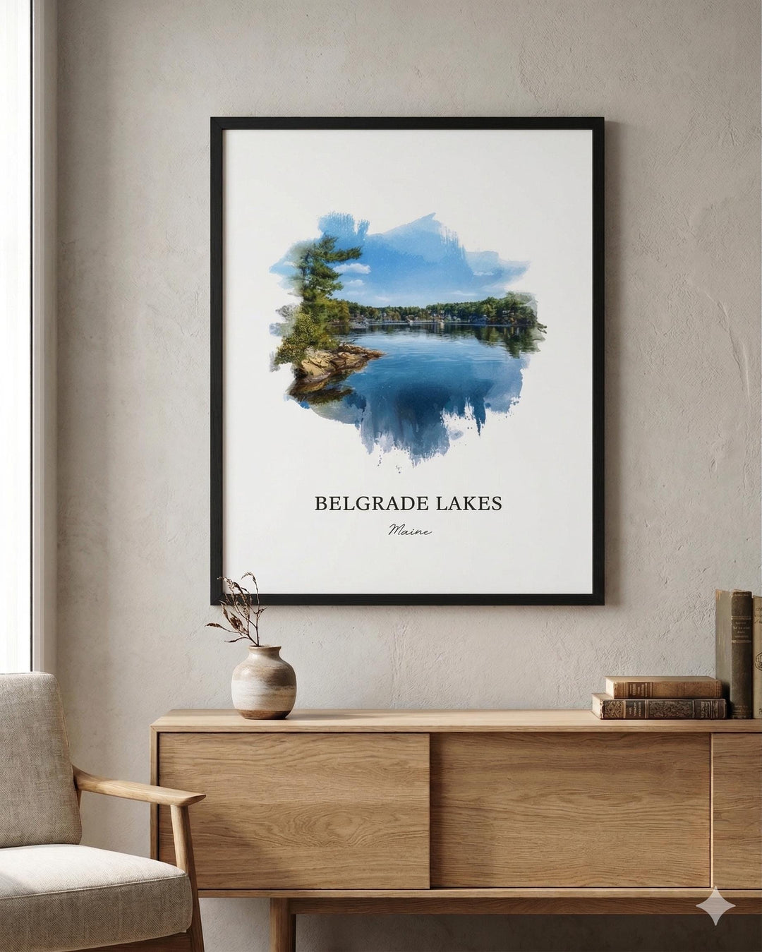 Belgrade Lakes, Maine – Watercolor Art Print