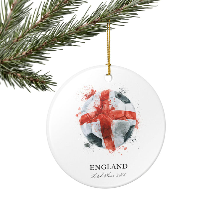 England Soccer Ornament 2026 | Third Place Football Fan Keepsake, England Christmas Ornament