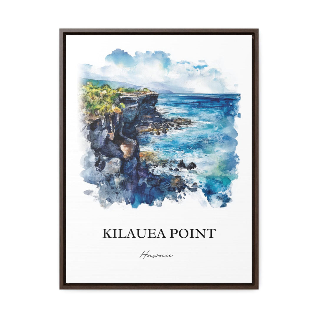 Kilauea Point Wall Art, Kauai Print, Kauai Hawaii Watercolor Art, Kilauea Point Gift, Travel Print, Travel Poster, Housewarming Gift