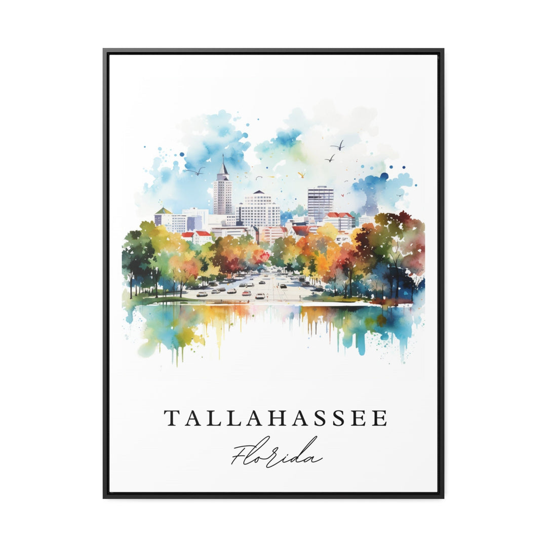 Tallahassee traditional travel art - Florida, Tallahassee poster, Wedding gift, Birthday present, Custom Text, Personalized Gift