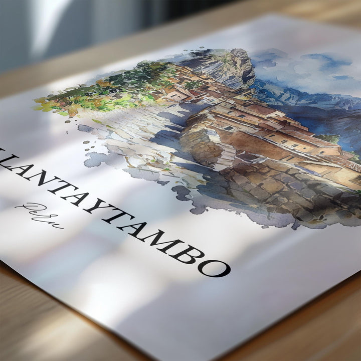 Ollantaytambo Wall Art, Sacred Valley Print, Machu Picchu Watercolor Art, Ollantaytambo Gift, Travel Print, Travel Poster, Housewarming Gift
