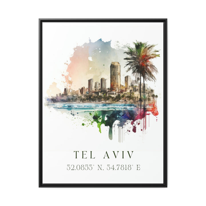 Tel Aviv Israel wall art - Israel, Tel Aviv poster, Tel Aviv Wedding gift, Tel Aviv Skyline Birthday present, Custom Text, Personalised Gift