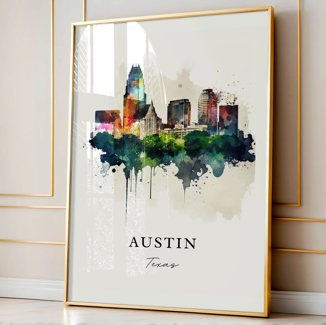 Austin Skyline Wall Art - Texas Print