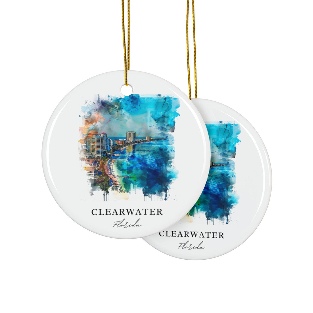 Clearwater FL Ornament: Unique Clearwater FL Souvenir, Clearwater Beach Xmas Decor, and Authentic Florida Gift