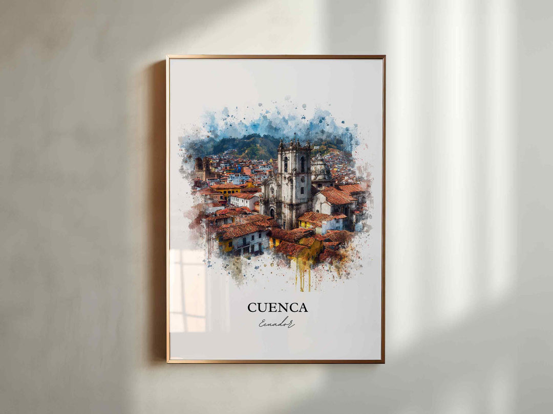 Cuenca, Ecuador – Watercolor Art Print